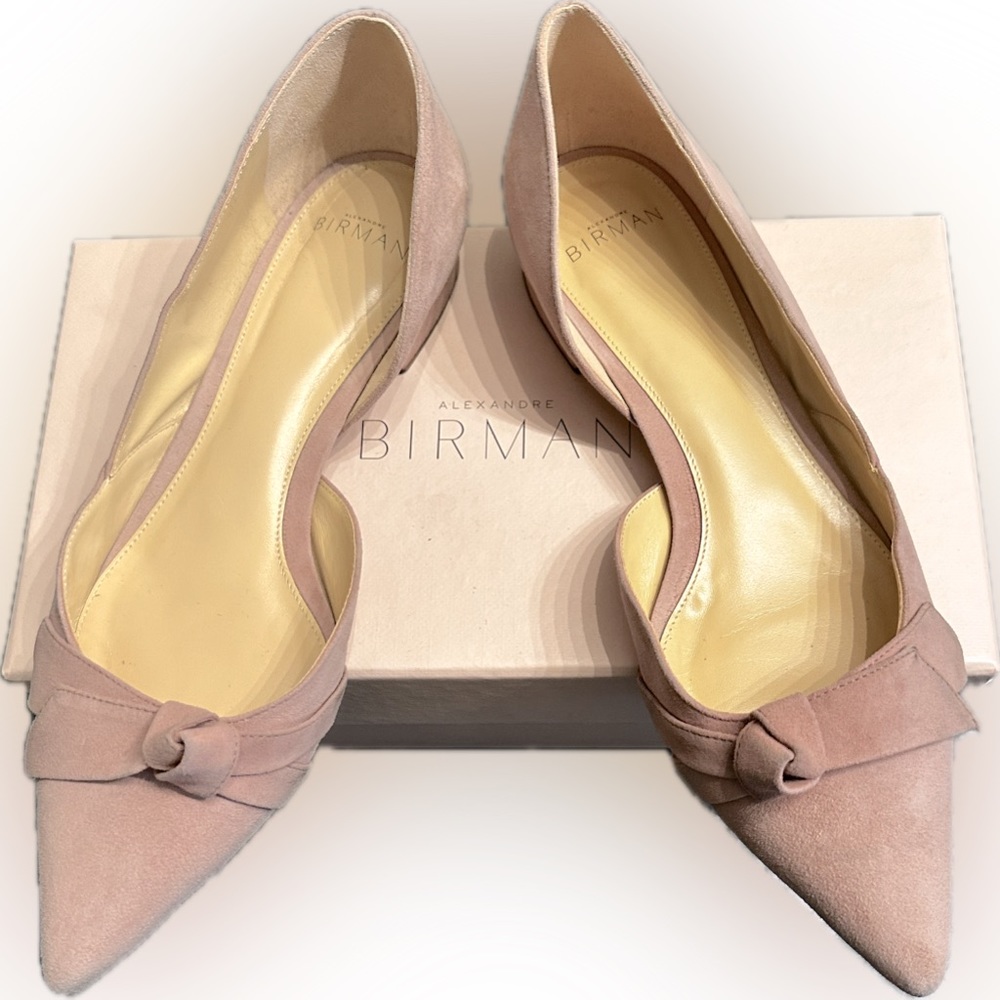 Alexandre Birman Beige Suede Ingrid Flat Sz 38